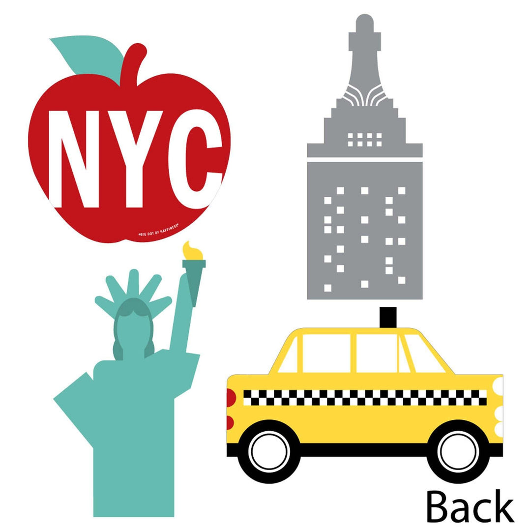 NYC Cityscape - Big Apple, Taxi, Skyscraper and Lady Liberty Decorations DIY New York City Party Essentials - Set of 20