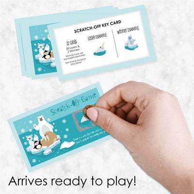 Arctic Polar Animals - Winter - Party Game Scratch Off Cards - 22 ct