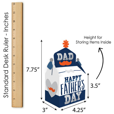 Happy Father's Day - Treat Box Party Favors - We Love Dad Party Goodie Gable Boxes - Set of 12
