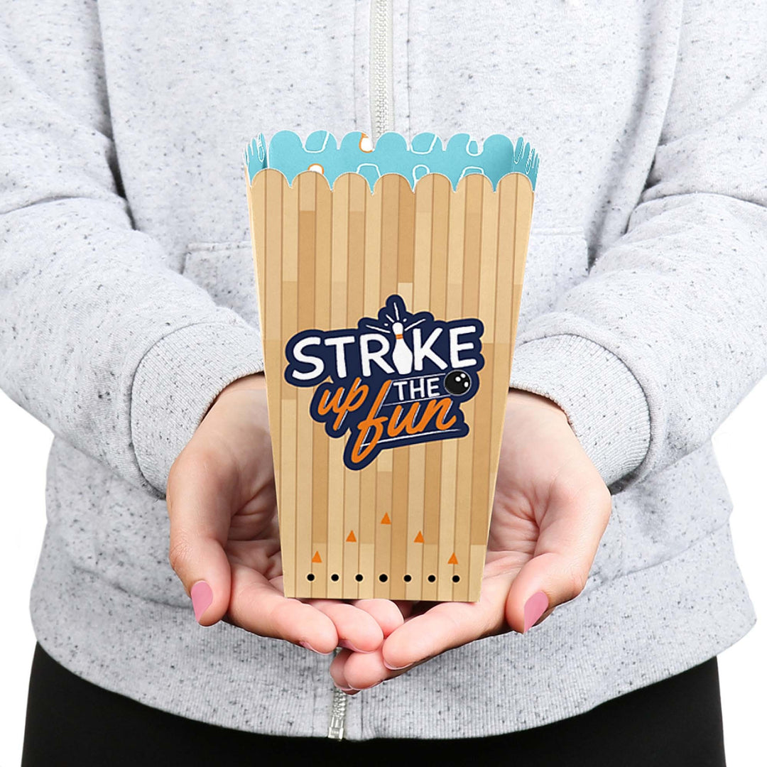 Strike Up the Fun - Bowling - Birthday Party or Baby Shower Favor Popcorn Treat Boxes - Set of 12