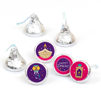 Happy Diwali - Round Candy Labels Festival of Lights Party Favors - Fits Hershey's Kisses - 108 ct