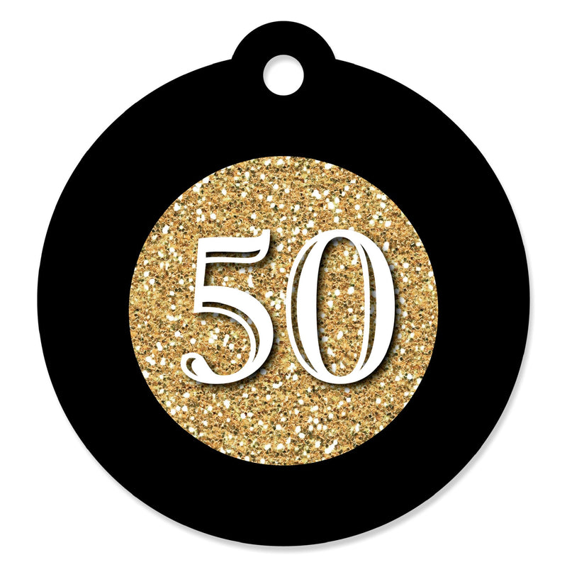 Adult 50th Birthday - Gold - Birthday Party Favor Gift Tags (Set of 20)