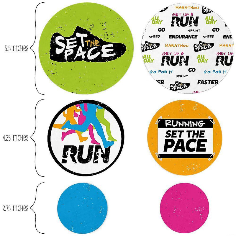 Set The Pace - Running - Track, Cross Country or Marathon Giant Circle Confetti - Party Decorations - Large Confetti 27 Count
