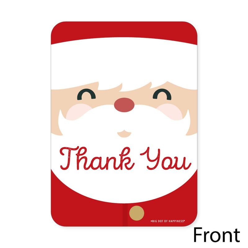 Jolly Santa Claus - Shaped Thank You Cards - Christmas Party Thank You Note Cards with Envelopes - Set of 12