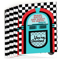 50's Sock Hop - Set of 8 Fill In 1950s Rock N Roll Party Invitations