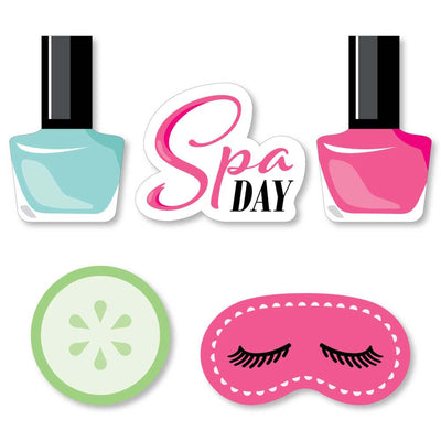 Spa Day - DIY Shaped Girls Makeup Party Cut-Outs - 24 Count