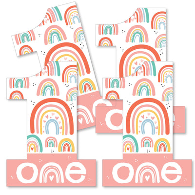 1st Birthday Hello Rainbow - One Shaped Decorations DIY Boho First Birthday Party Essentials - Set of 20