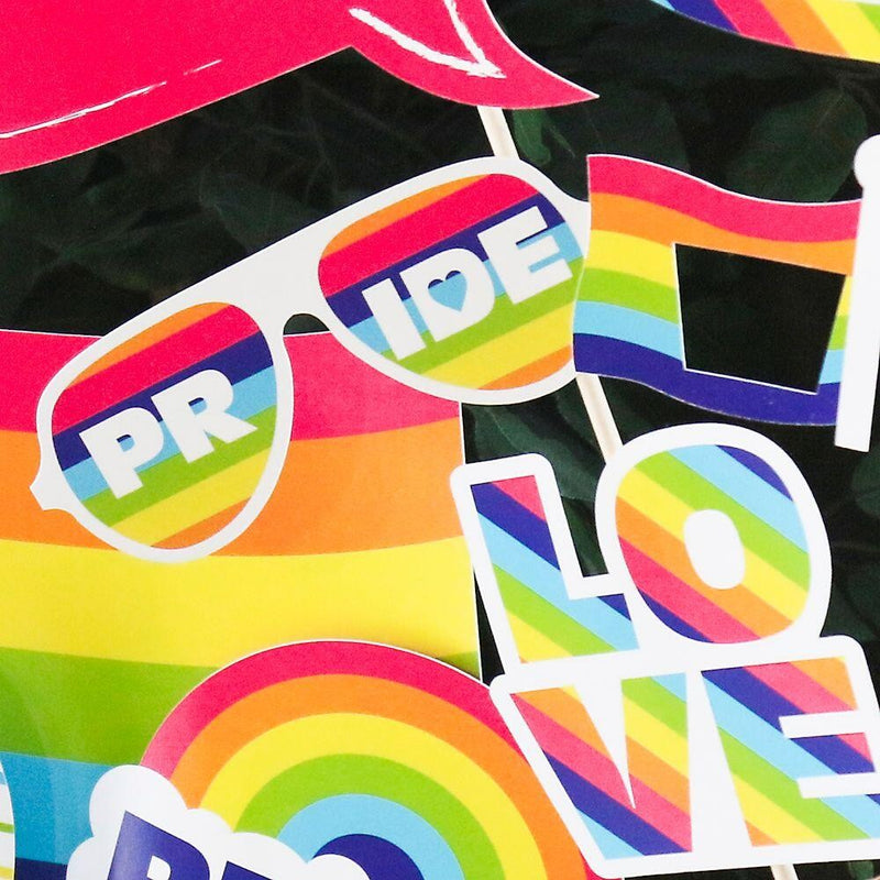 Love is Love - Pride - Rainbow Party Photo Booth Props Kit - 20 Count