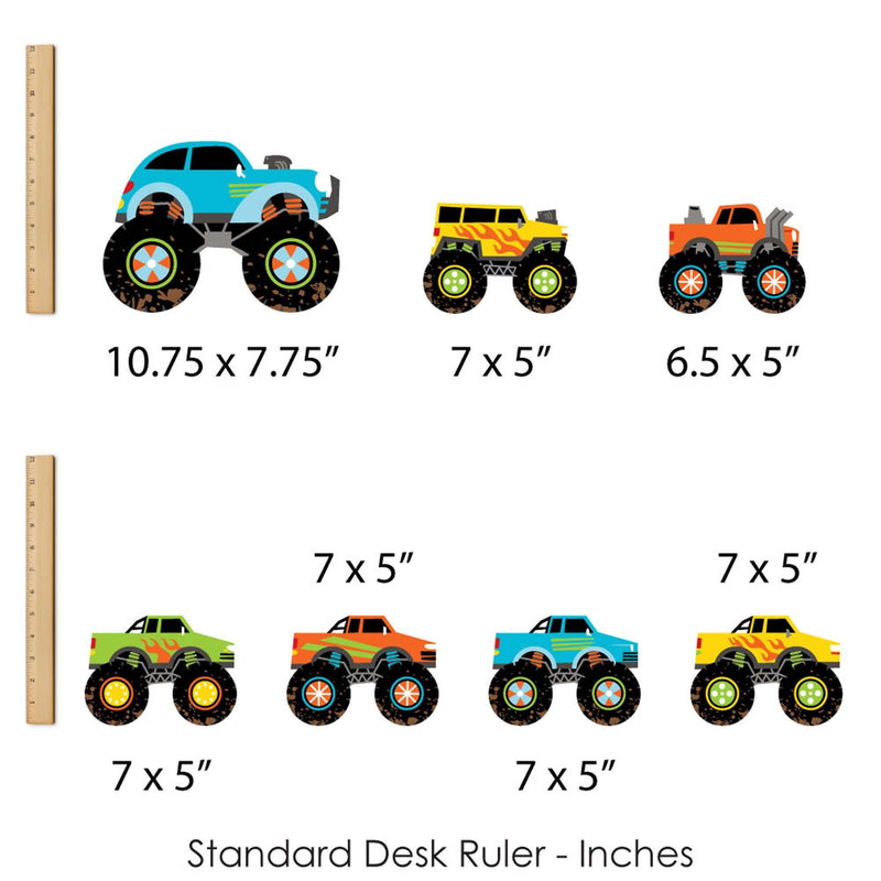 Smash and Crash - Monster Truck - Boy Birthday Party Centerpiece Sticks - Showstopper Table Toppers - 35 Pieces