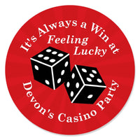 Las Vegas - Round Personalized Casino Party Circle Sticker Labels - 24 ct