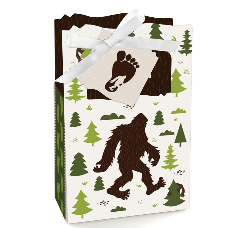 Sasquatch Crossing - Bigfoot Party or Birthday Party Favor Boxes - Set of 12