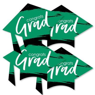 Green Grad - Best is Yet to Come - Grad Cap Decorations DIY Green Graduation Party Essentials - Set of 20