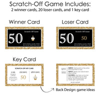 Adult 50th Birthday - Gold - Birthday Party Game Scratch Off Cards - 22 ct