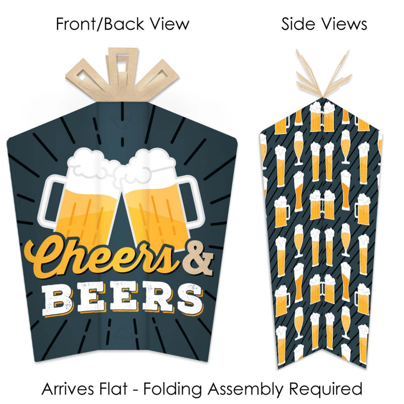 Cheers and Beers Happy Birthday - Table Decorations - Fold and Flare Centerpieces - 10 Count