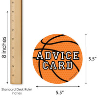 Nothin' But Net - Basketball - Wish Card Baby Shower Activities - Shaped Advice Cards Game - Set of 20