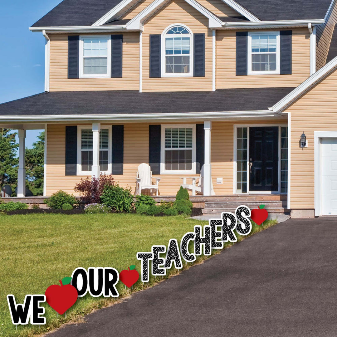 Teacher Appreciation - First and Last Day of School Yard Sign Outdoor Lawn Decorations - Thank You Teachers Yard Signs - We Love Our Teachers