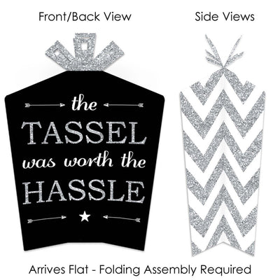 Tassel Worth The Hassle - Silver - Table Decorations - Graduation Party Fold and Flare Centerpieces - 10 Count