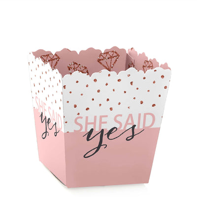 Bride Squad - Party Mini Favor Boxes - Rose Gold Bridal Shower or Bachelorette Party Treat Candy Boxes - Set of 12