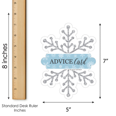 Winter Wonderland - Wish Card Snowflake Holiday Party and Winter Wedding Activities - Shaped Advice Cards Game - Set of 20