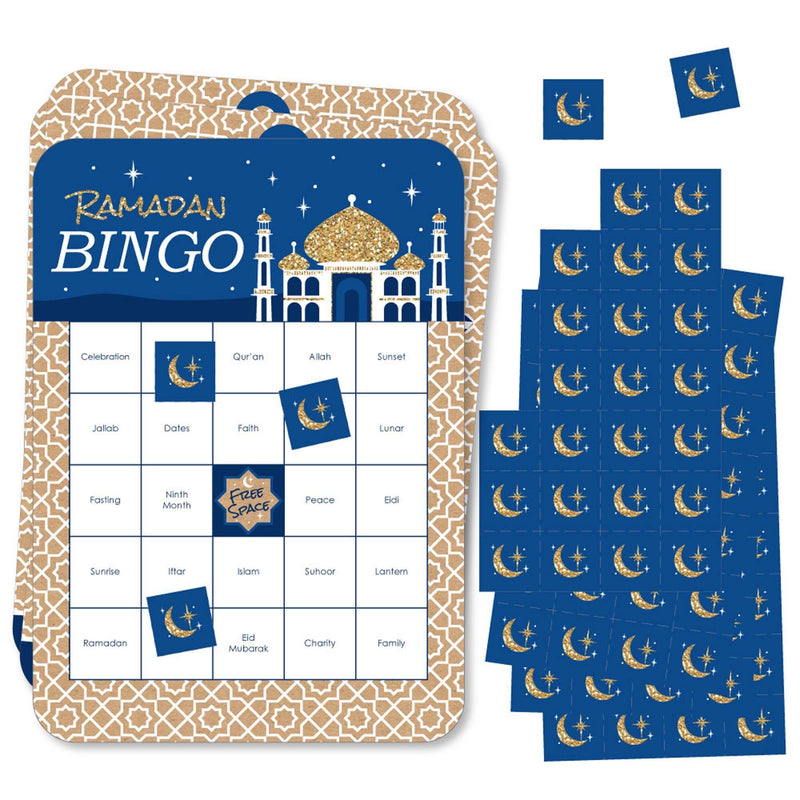 Ramadan - Bingo Cards and Markers - Eid Mubarak Bingo Game - Set of 18