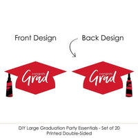 Red Grad - Best is Yet to Come - Graduation Hat Decorations DIY Large Red Graduation Party Essentials - 20 Count