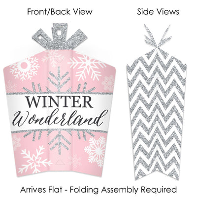 Pink Winter Wonderland - Table Decorations - Holiday Snowflake Birthday Party and Baby Shower Fold and Flare Centerpieces - 10 Count