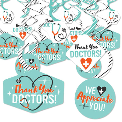 Thank You Doctors - Doctor Appreciation Week Hanging Decor - Party Decoration Swirls - Set of 40