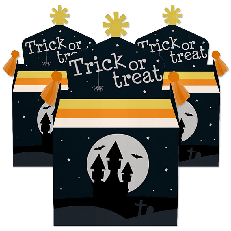Trick or Treat - Treat Box Party Favors - Halloween Party Goodie Gable Boxes - Set of 12