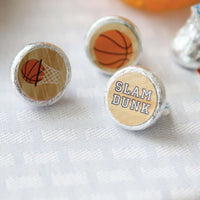 Nothin' But Net - Basketball - Round Candy Labels Party Favors - Fits Hershey's Kisses - 108 ct