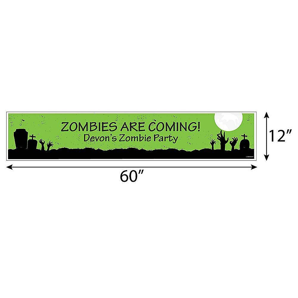 Zombie Zone - Personalized Halloween or Birthday Zombie Crawl Party Banner