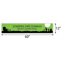 Zombie Zone - Personalized Halloween or Birthday Zombie Crawl Party Banner