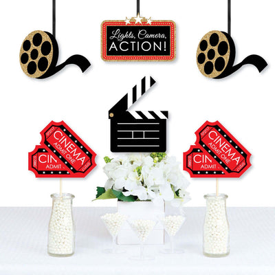 Red Carpet Hollywood - Clapboard, Movie Tickets and Film Reel Decorations DIY Movie Night Party Essentials - Set of 20