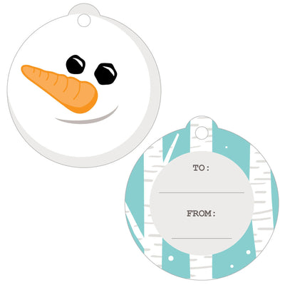 Let It Snow - Snowman - Holiday & Christmas Party To and From Favor Gift Tags - Set of 20