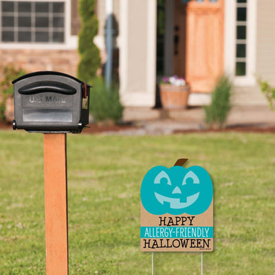 Teal Pumpkin - Outdoor Lawn Sign - Halloween Allergy Friendly Trick or Trinket Yard Sign - 1 Piece