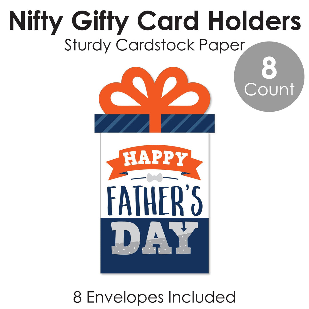 Happy Father's Day - We Love Dad Party Money and Gift Card Sleeves - Nifty Gifty Card Holders - Set of 8