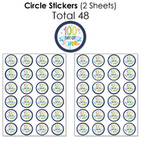 Happy 100th Day of School - Mini Candy Bar Wrappers, Round Candy Stickers and Circle Stickers - 100 Days Party Candy Favor Sticker Kit - 304 Pieces