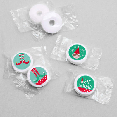 Elf Squad - Kids Elf Christmas and Birthday Party Round Candy Sticker Favors - Labels Fit Hershey's Kisses - 108 ct
