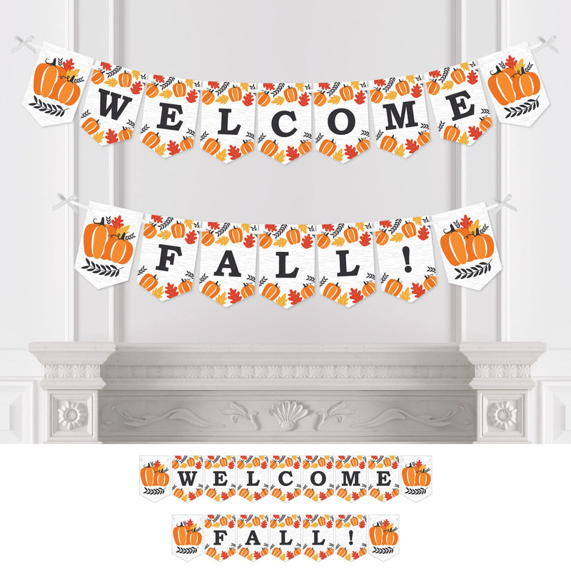 Fall Pumpkin - Halloween or Thanksgiving Party Bunting Banner - Party Decorations - Welcome Fall