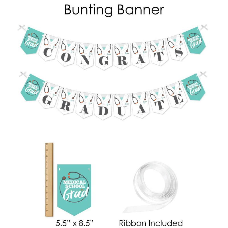 Medical School Grad - Doctor Graduation Party Supplies - Banner Decoration Kit - Fundle Bundle