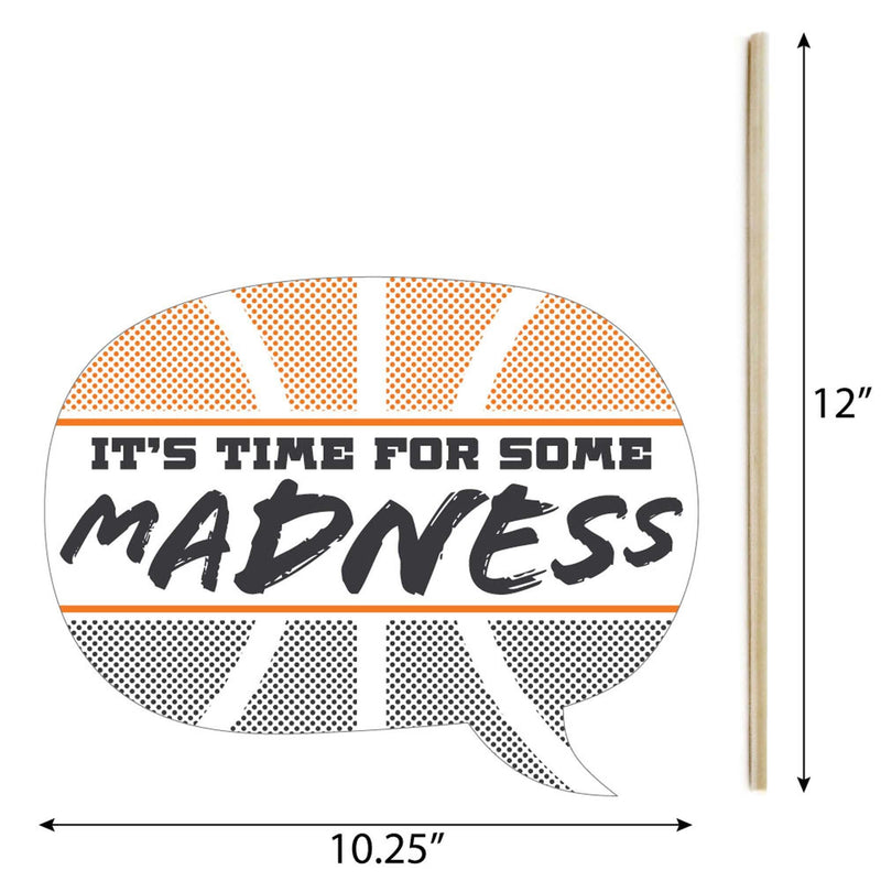 Funny Basketball - Let the Madness Begin - College Basketball Party Photo Booth Props Kit - 10 Piece