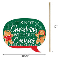 Funny Gingerbread Christmas - Gingerbread Man Holiday Party Photo Booth Props Kit - 10 Piece