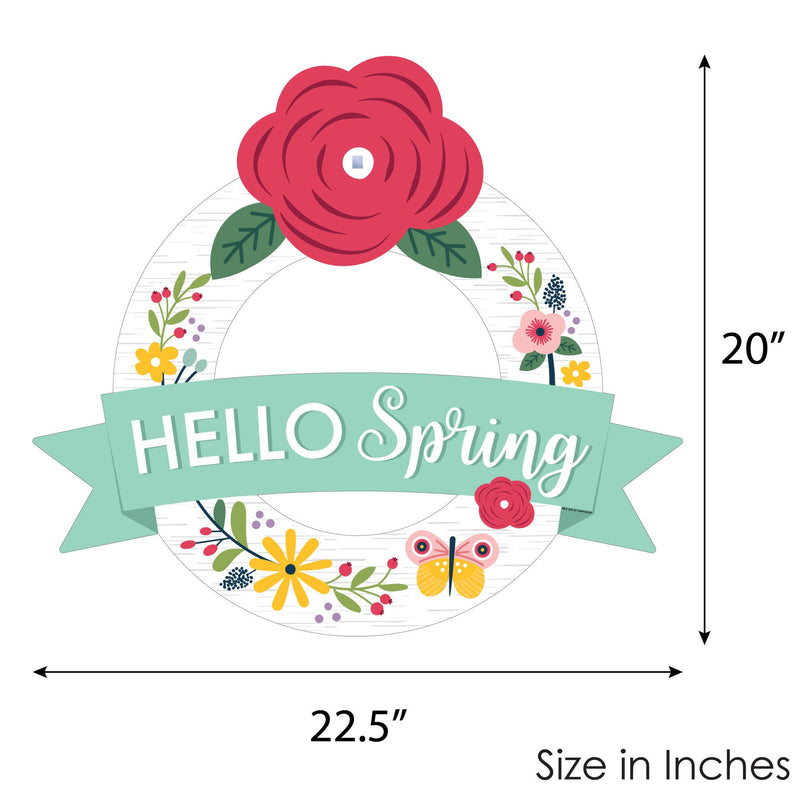 Hello Spring - Outdoor Floral Decor - Front Door Wreath