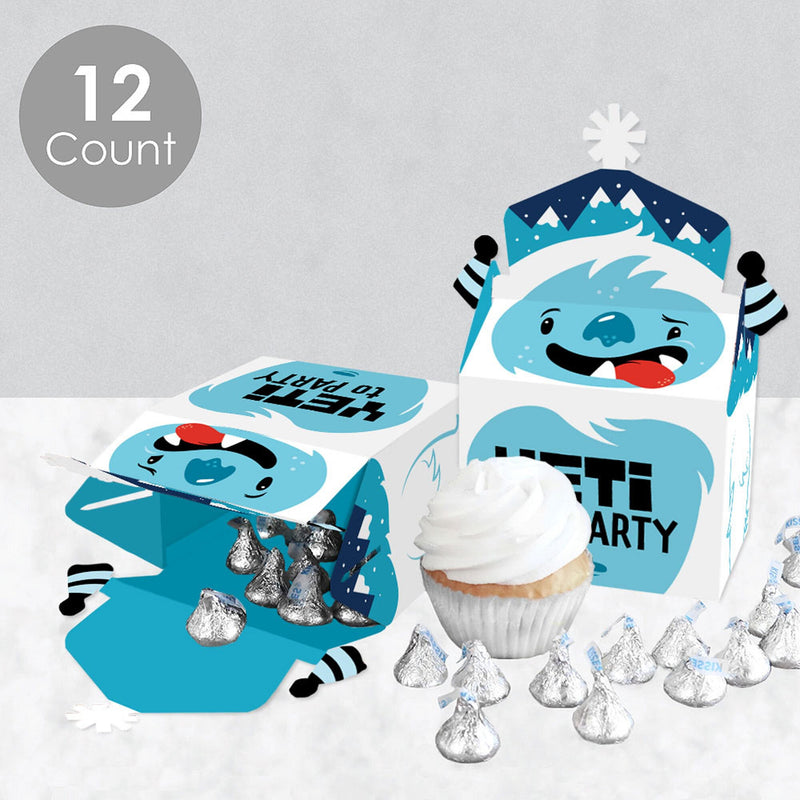 Yeti to Party - Treat Box Party Favors - Abominable Snowman Party or Birthday Party Goodie Gable Boxes - Set of 12