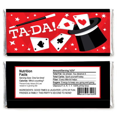 Ta-Da, Magic Show - Candy Bar Wrapper Magical Birthday Party Favors - Set of 24