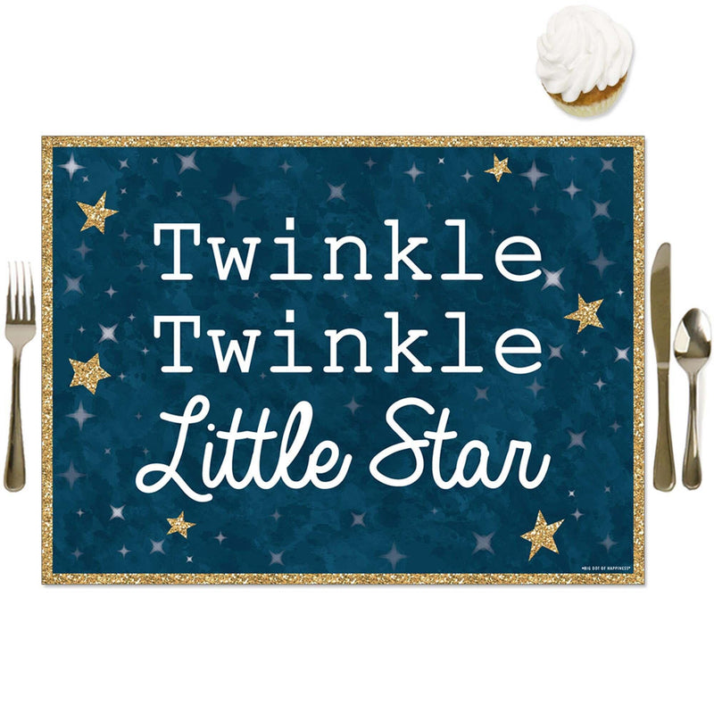 Twinkle Twinkle Little Star - Party Table Decorations - Baby Shower or Birthday Party Placemats - Set of 16
