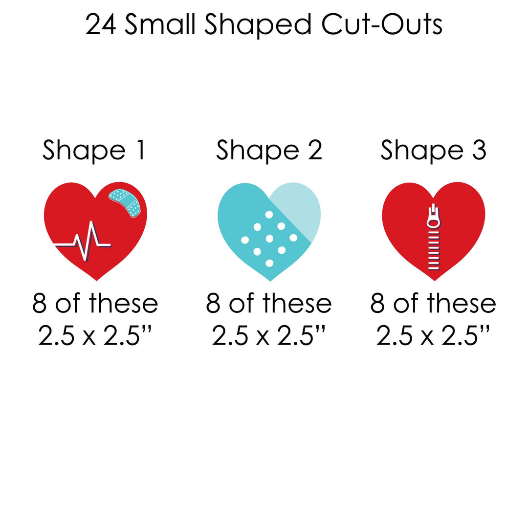 Happy Heartiversary - CHD Awareness DIY Decorations - Clothespin Garland Banner - 44 Pieces