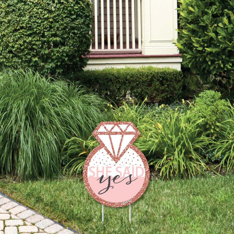 Bride Squad - Outdoor Lawn Sign - Rose Gold Bridal Shower or Bachelorette Party Yard Sign - 1 Piece