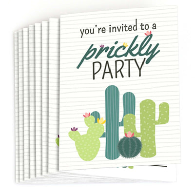 Prickly Cactus Party - Fill in Fiesta Party Invitations - 8 ct