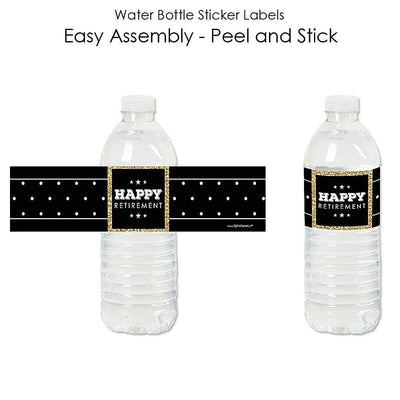 Happy Retirement - Retirement Party Water Bottle Sticker Labels - Set of 20
