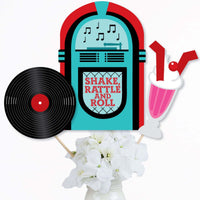 50's Sock Hop - 1950s Rock N Roll Party Centerpiece Sticks - Table Toppers - Set of 15